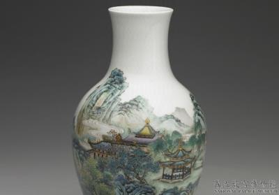 图片[2]-Guanyin vase with landscape and figure in yangcai painted enamels, Qianlong reign (1736-1795), Qing dynasty-China Archive